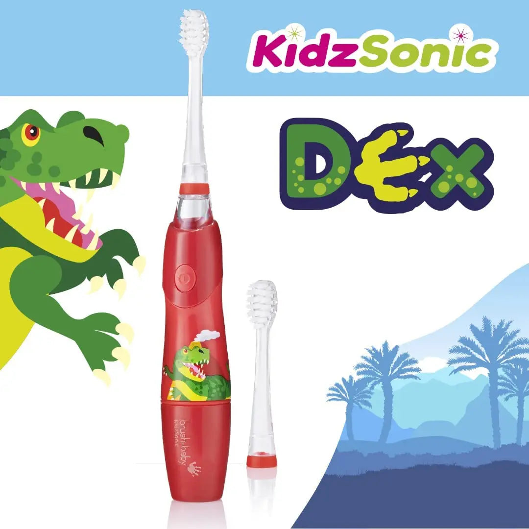 Brush Baby New Kidzsonic Dinosaur 3+ Electric Toothbrush Brush Baby Yallatoys