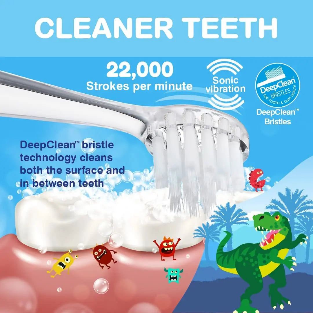 Brush Baby New Kidzsonic Dinosaur 3+ Electric Toothbrush Brush Baby Yallatoys