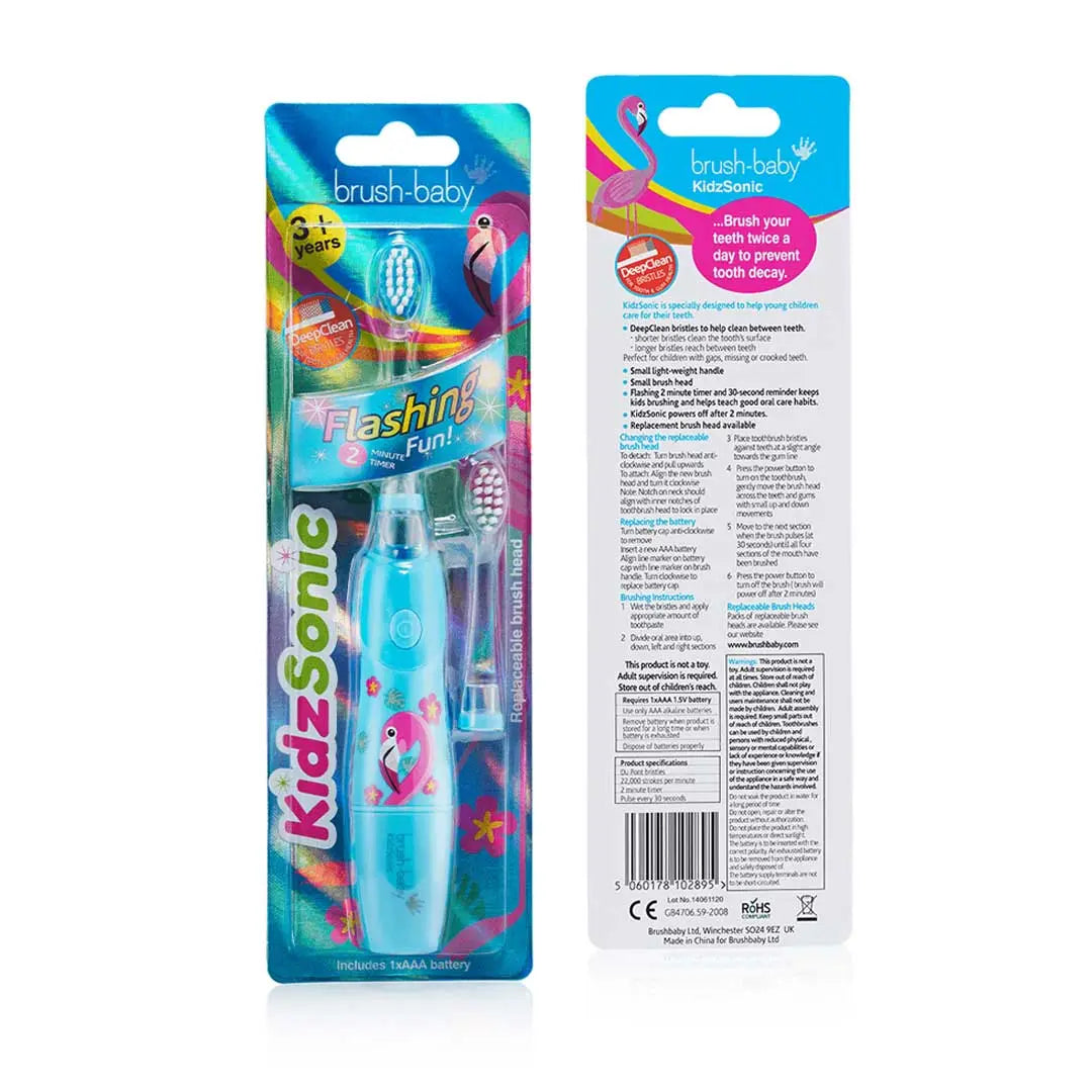 Brush Baby New Kidzsonic Flamingo  3+ Electric Toothbrush Brush Baby Yallatoys