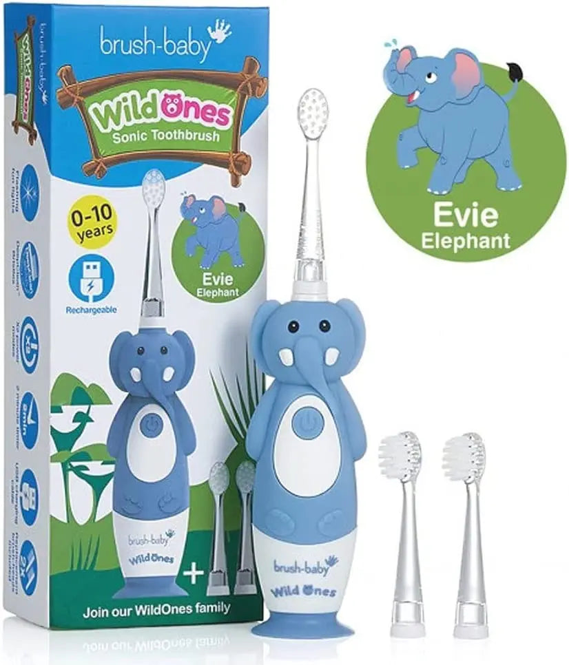 Brush Baby New Wild One Elephant Rechargeable Toothbrush Brush Baby Yallatoys