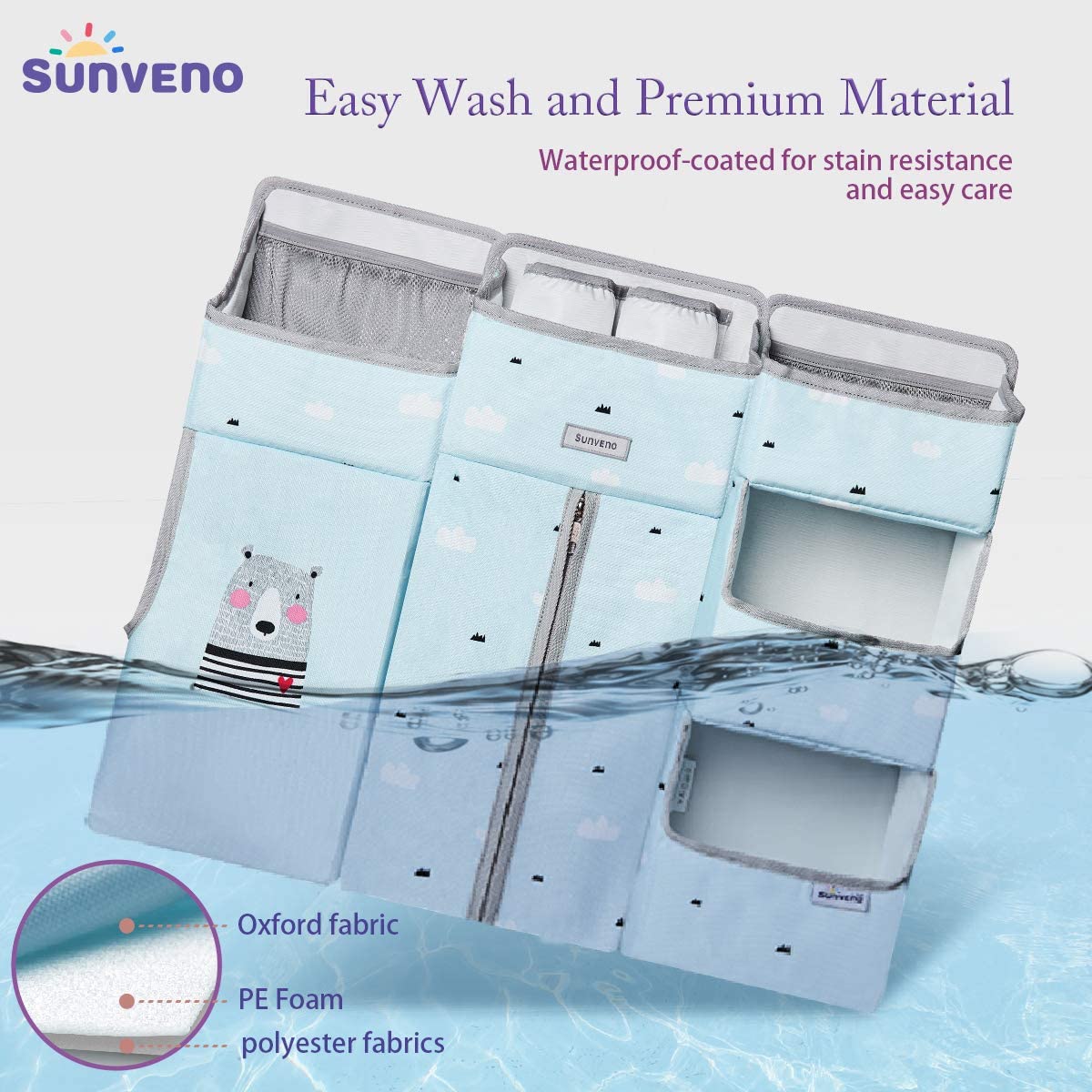 Sunveno  Baby Bedside Portable Crib Organizer Blue Sunveno Yallatoys