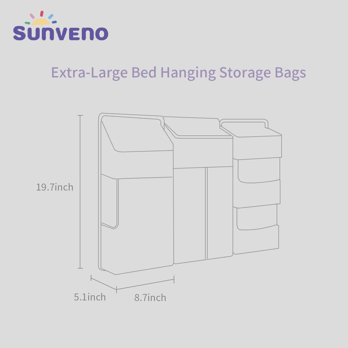 Sunveno  Baby Bedside Portable Crib Organizer Blue Sunveno Yallatoys