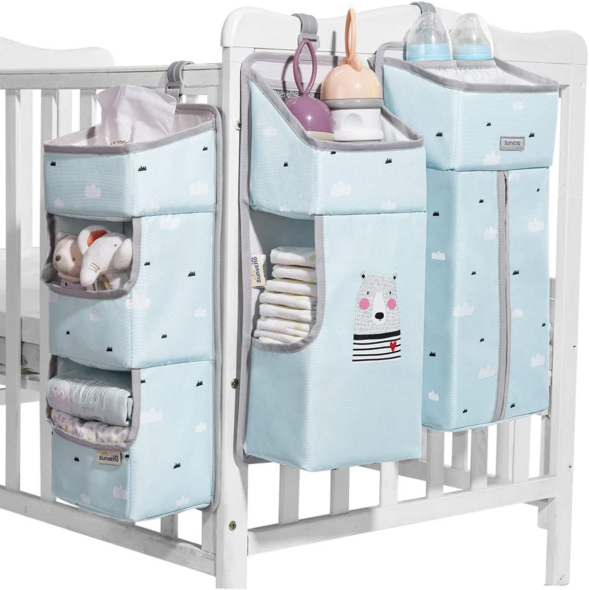 Sunveno  Baby Bedside Portable Crib Organizer Blue Sunveno Yallatoys