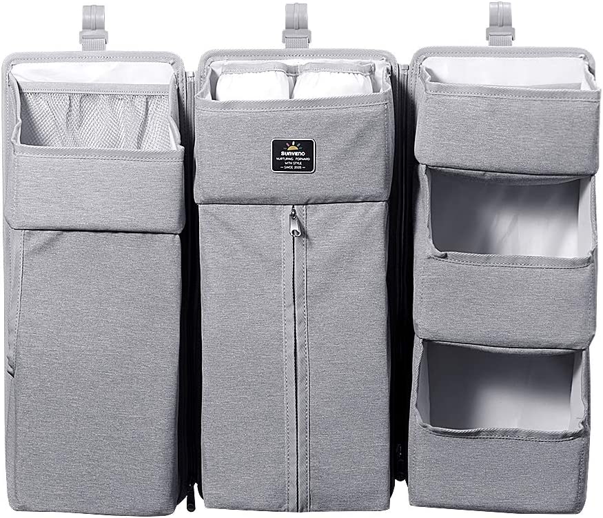 Sunveno  Baby Bedside Portable Crib Organizer Grey Sunveno Yallatoys
