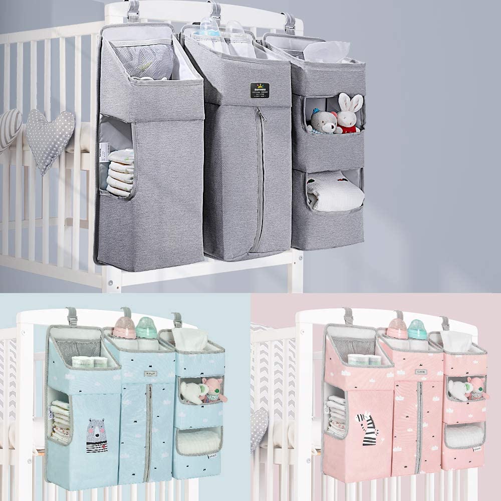 Sunveno  Baby Bedside Portable Crib Organizer Grey Sunveno Yallatoys