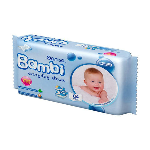 Bambi Wet Wipes 64 Sheets Cream Bambi Yallatoys