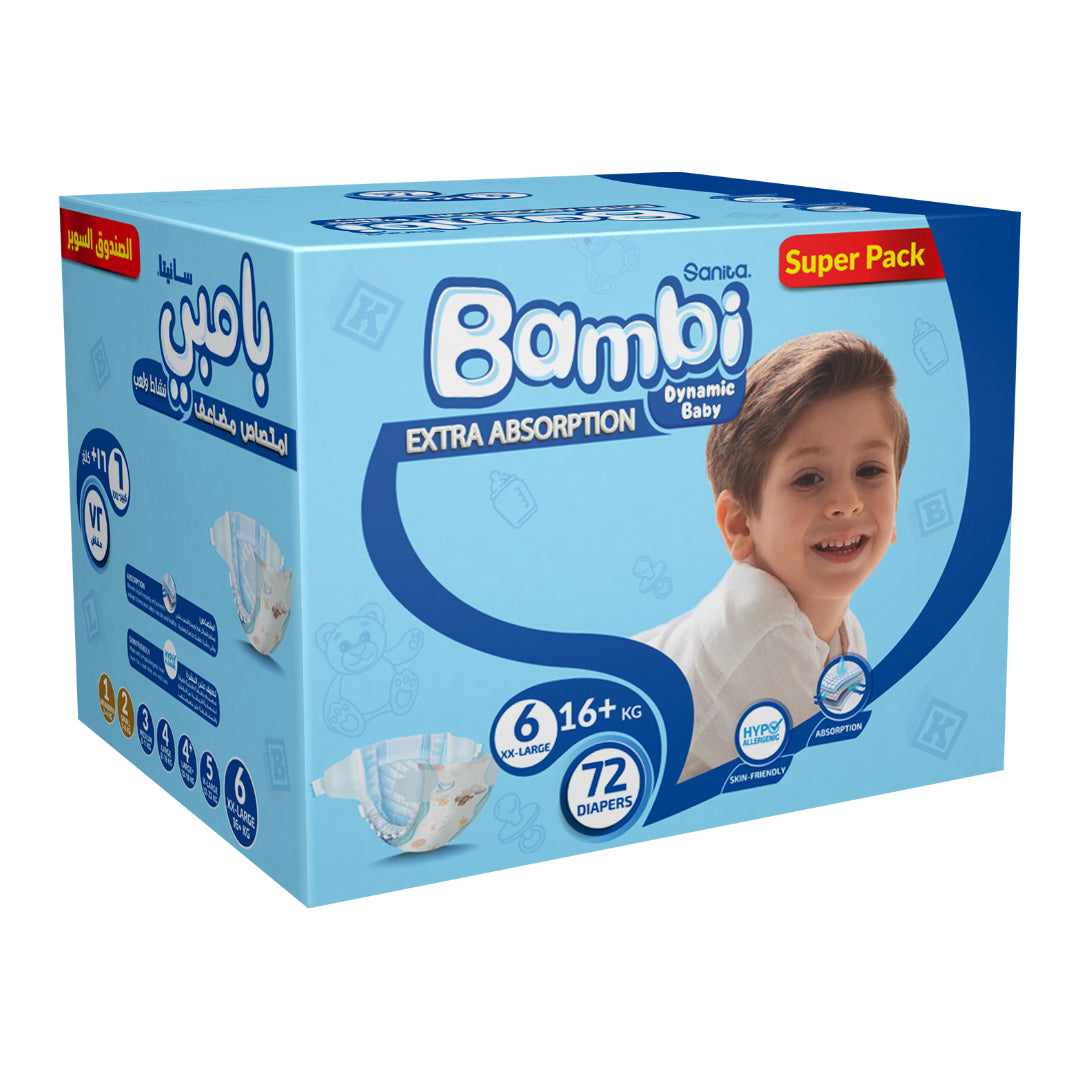 Bambi Sanita Baby Diapers Super Pack Xx-large 72-pcs Bambi Yallatoys