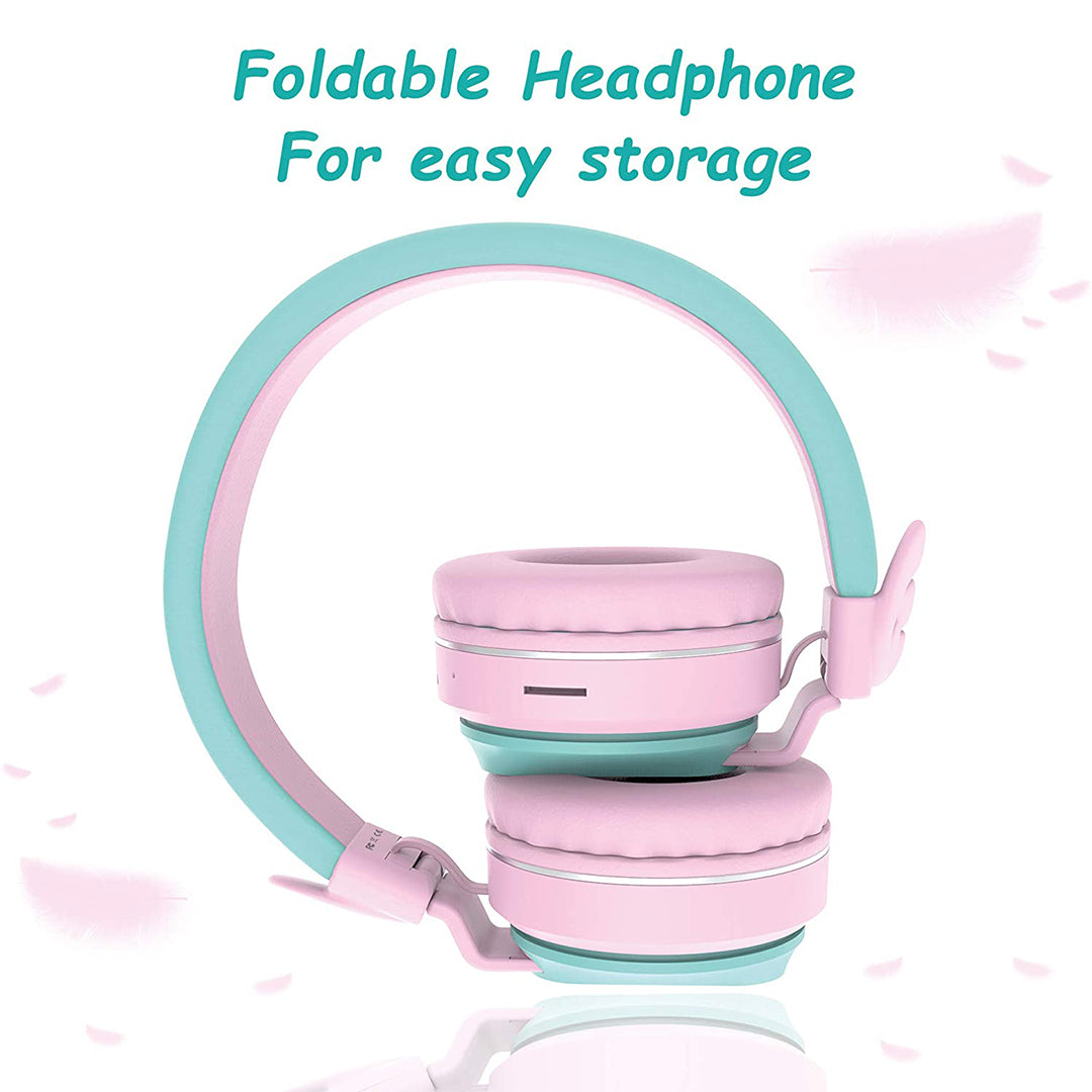 Buy Riwbox Wings Foldable Headphones Wireless Bluetooth Over Ear Pink Green | Yallatoys.com