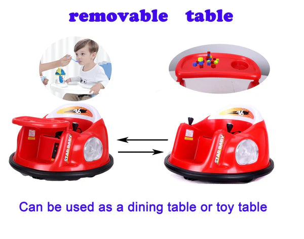 bumper car toy removable table