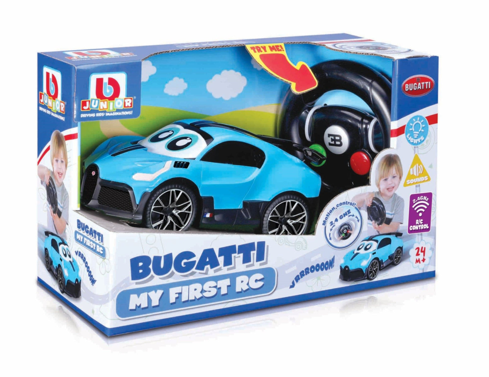 Buy Bburago Touch And Go Bugatti Divo Blue | Yallatoys.com