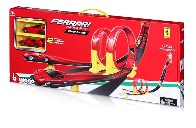 Buy Bburago Ferrari R And P Dual Loop Playset | Yallatoys.com