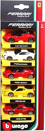 Buy Bburago Ferrari Race And Play 5 Pcs Pack (Sold Separately Subject To Availability) | Yallatoys.com
