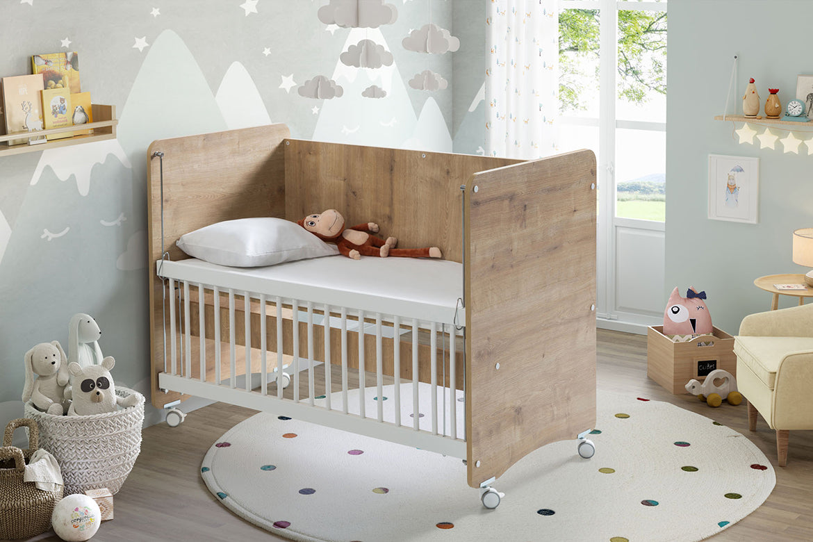 Babywhen Wheeled Practical Mother Side Cradle Wood BabyWhen Yallatoys