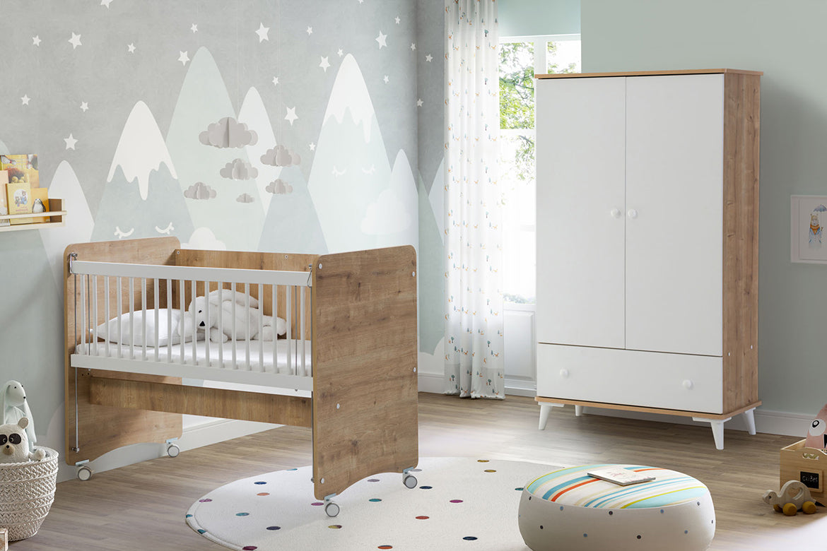 Babywhen Wheeled Practical Mother Side Cradle Wood BabyWhen Yallatoys