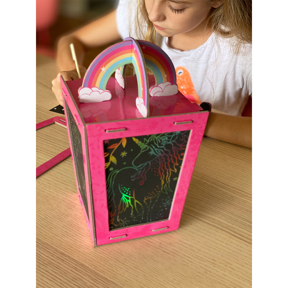 Buy Box Candiy Twilight Unicorn Lantern Scratch Art Set | Yallatoys.com