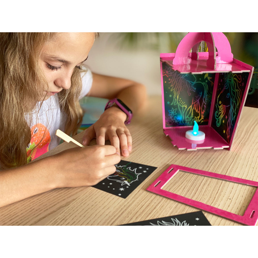 Buy Box Candiy Twilight Unicorn Lantern Scratch Art Set | Yallatoys.com