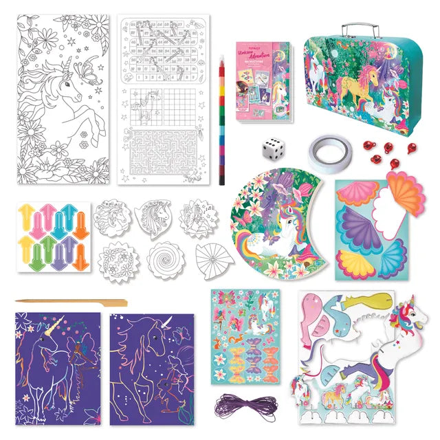 Buy Box Candiy Unicorn Adventure Travel Suitcase Multi Craft and Activity Set | Yallatoys.com