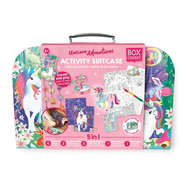 Buy Box Candiy Unicorn Adventure Travel Suitcase Multi Craft and Activity Set | Yallatoys.com