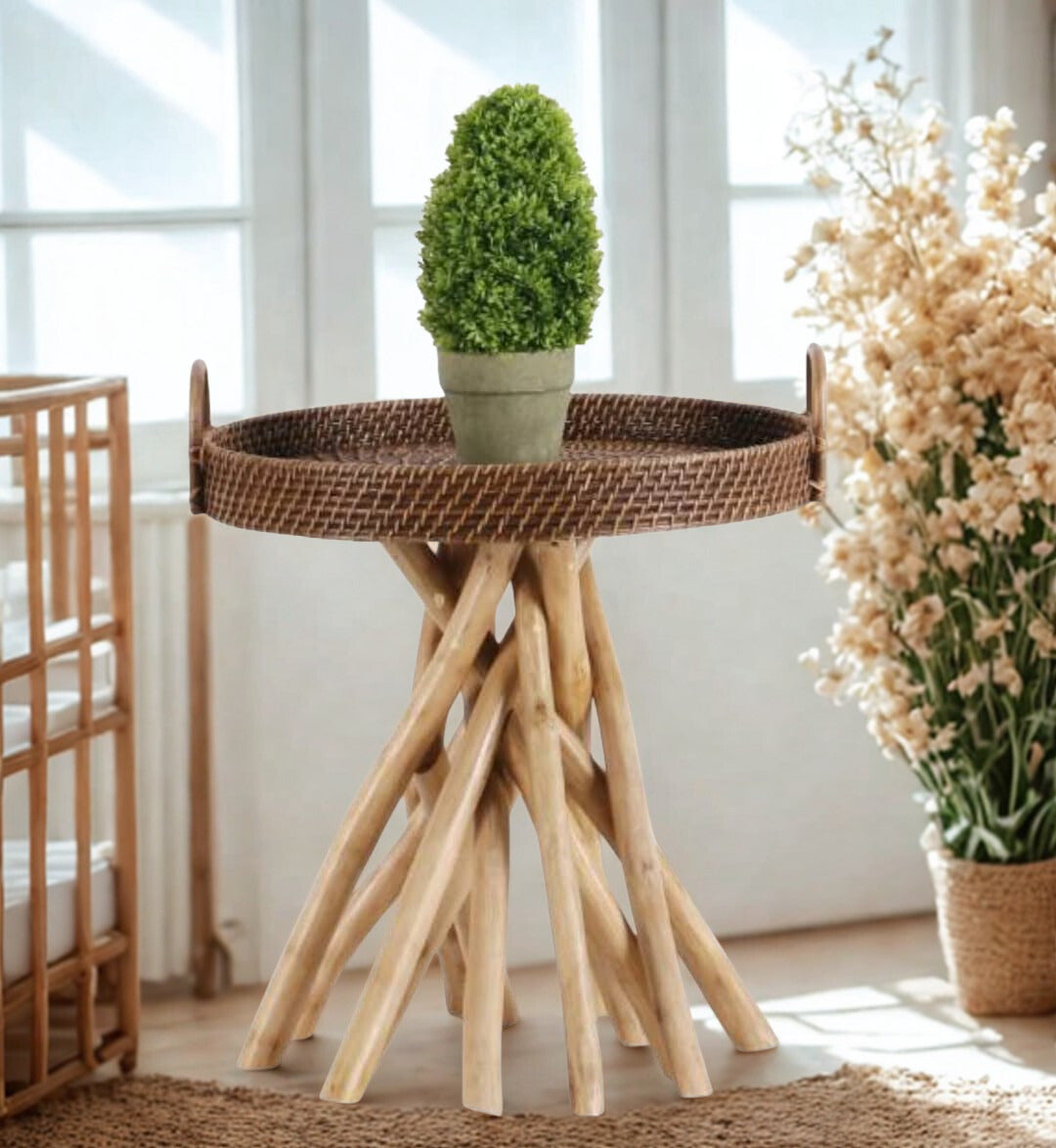 Cuddle Barito Rattan Side Table Cuddle Yallatoys
