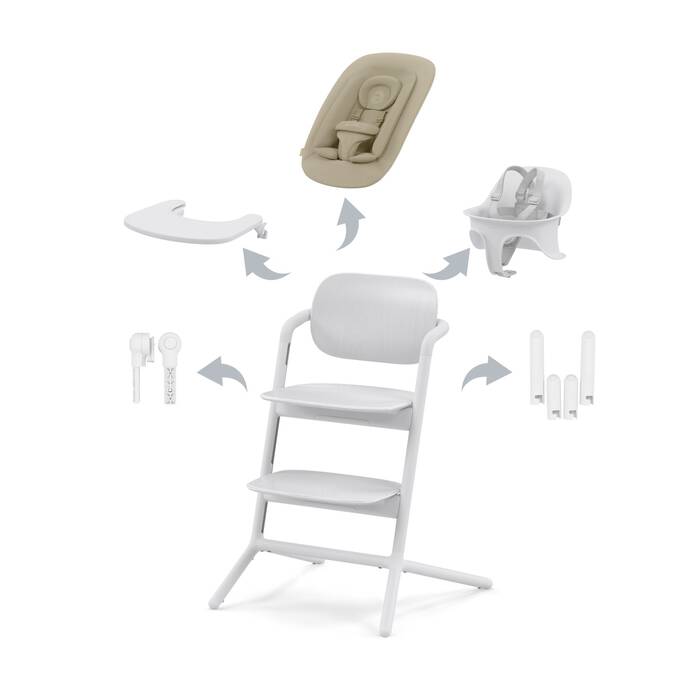Cybex Lemo 4 In 1 High Chair Set All White Cybex Yallatoys