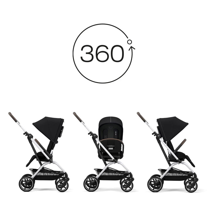 Cybex Eezy S Twist 2 SLV Black & Moon Black Stroller Cybex Yallatoys