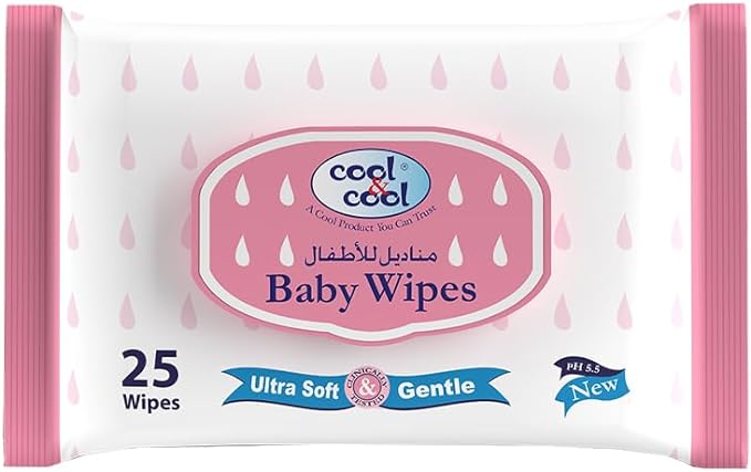 Cool & Cool Baby Wipes Travel Pack 25 Counts Cool & Cool Yallatoys