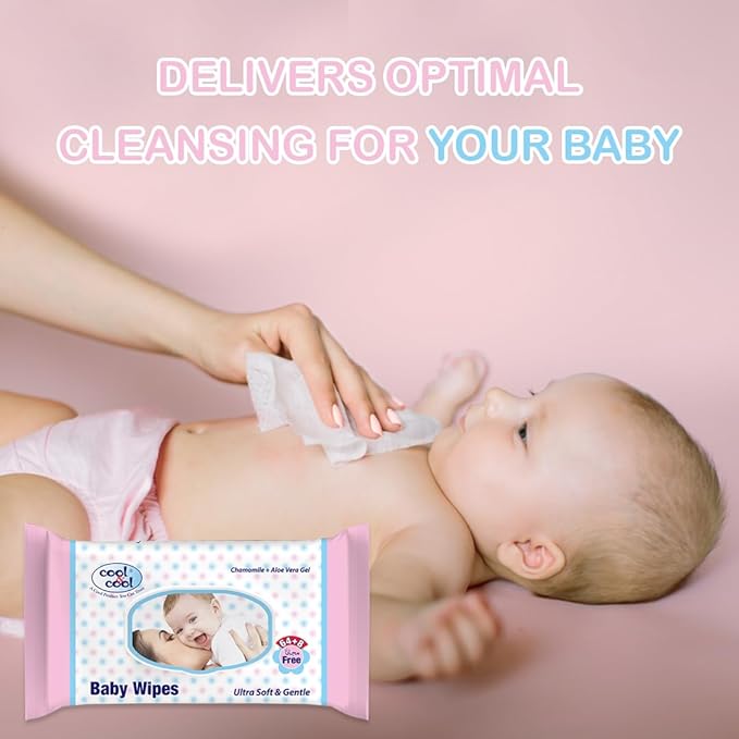 Cool & Cool Baby Wipes Ultra Soft 64+8 Pcs Free Cool & Cool Yallatoys
