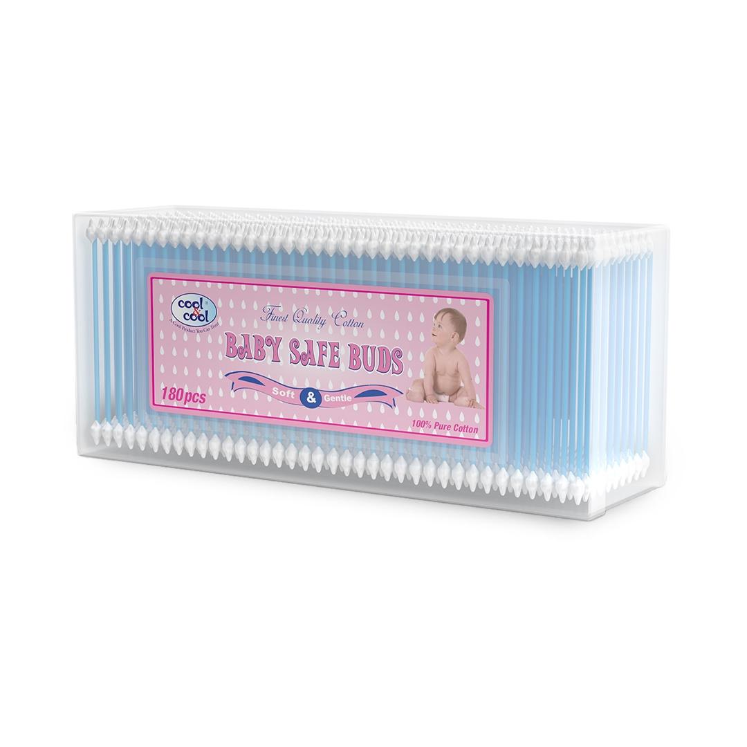 Cool & Cool Baby Cotton Buds 180 Pcs Gentle Cleaning Ear Protection Safe swabs for Delicate baby Ears Cool & Cool Yallatoys
