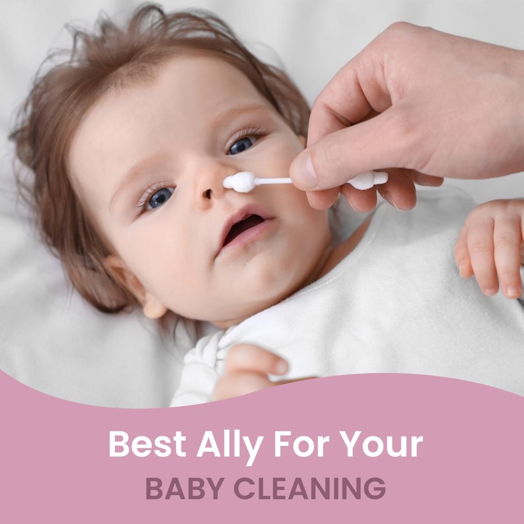 Cool & Cool Baby Cotton Buds 180 Pcs Gentle Cleaning Ear Protection Safe swabs for Delicate baby Ears Cool & Cool Yallatoys