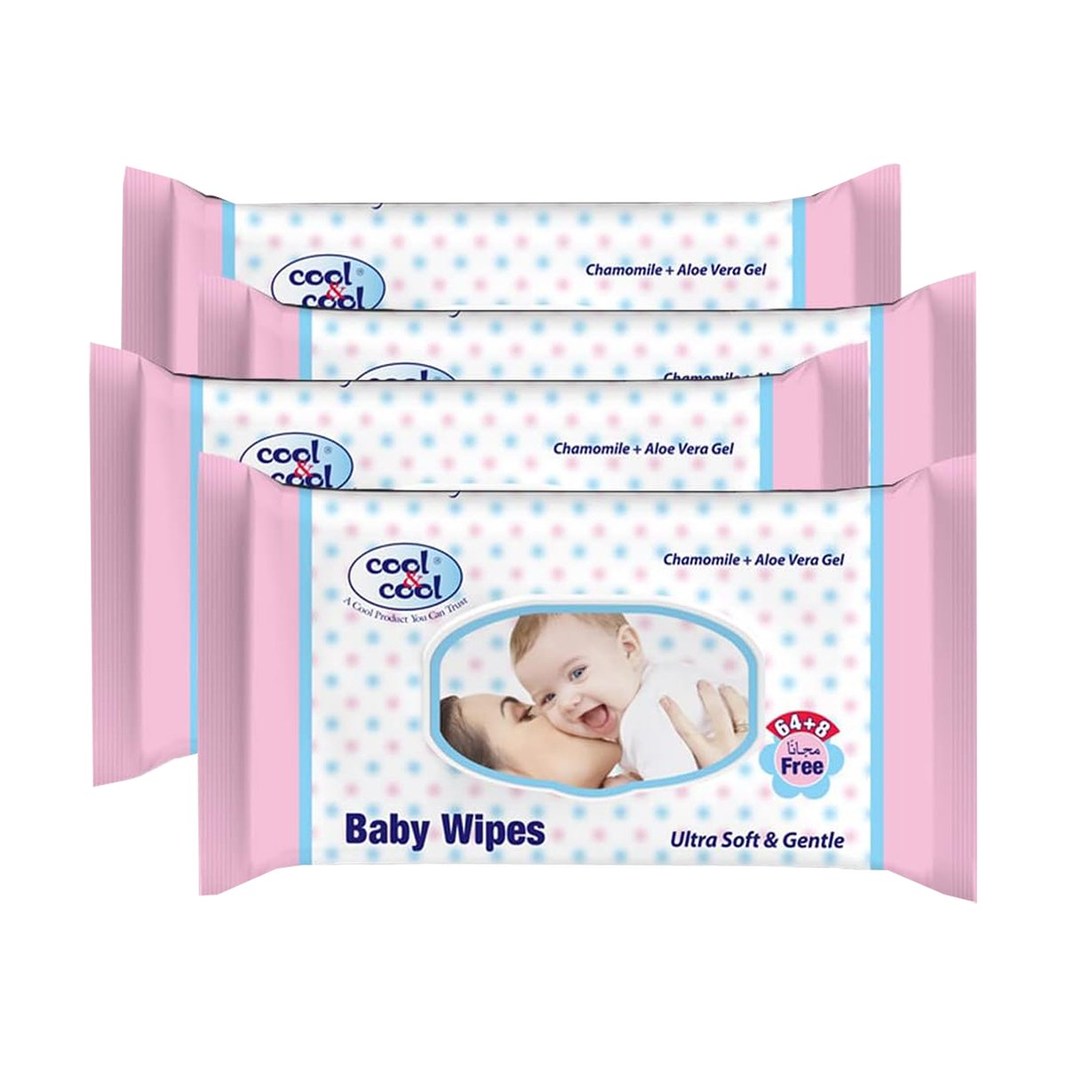 Cool & Cool Baby Wipes 72 Pcs 2+2 Free Cool & Cool Yallatoys