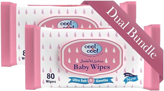 Cool & Cool Baby Wipes 80 Pcs Twin Pack