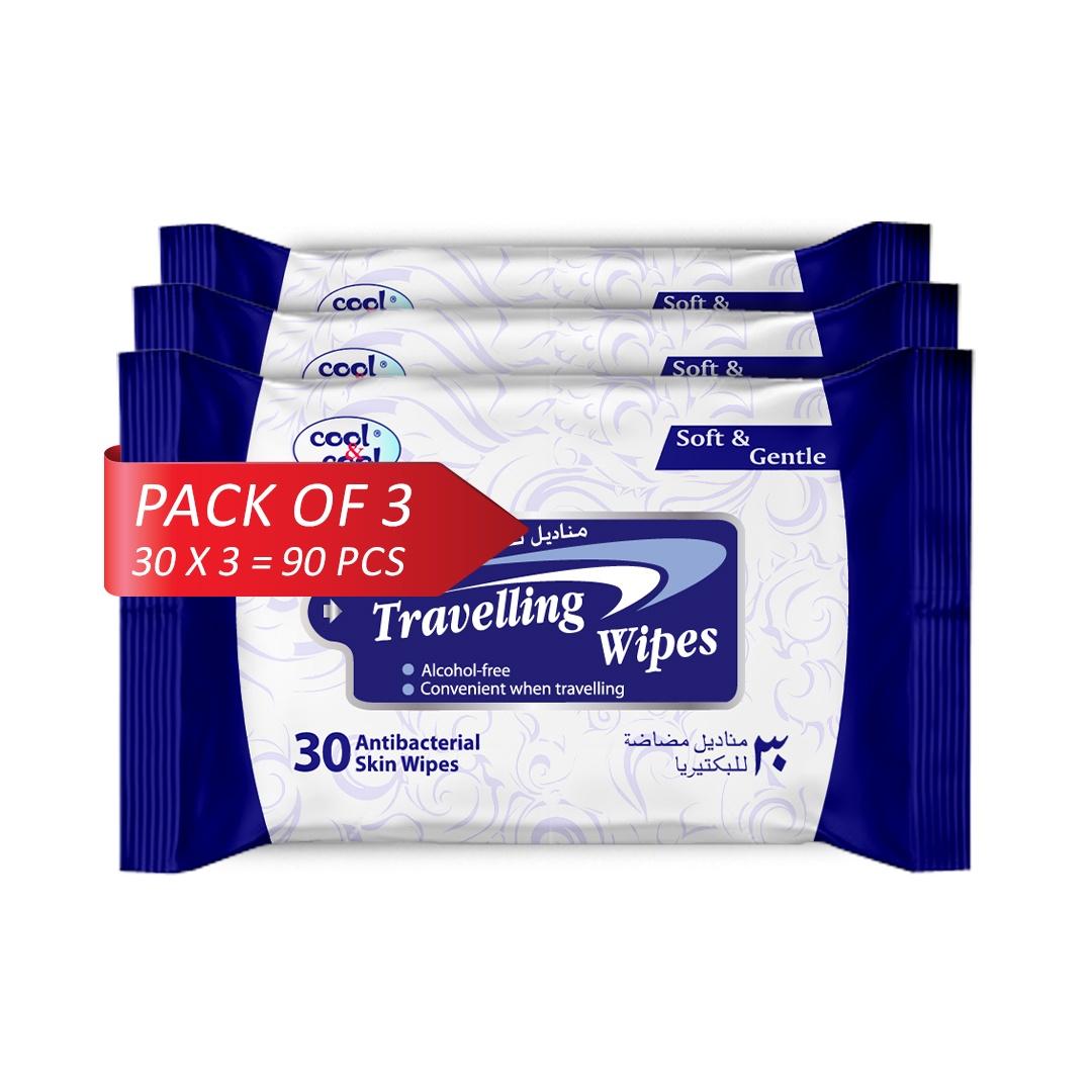 Cool & Cool Travelling wipes 30's Pack of 3 Cool & Cool Yallatoys