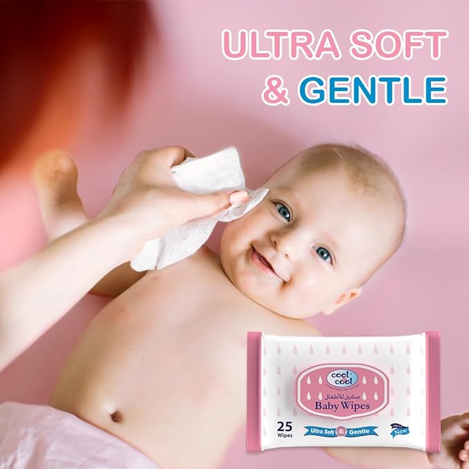 Cool & Cool Baby Wipes 25 Pcs Pack of 3 Cool & Cool Yallatoys