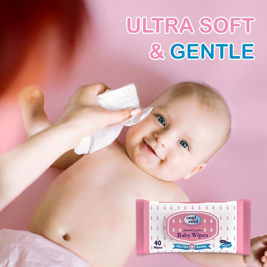 Cool & Cool Baby Wipes 40 Pcs Twin Pack 80 Counts Cool & Cool Yallatoys