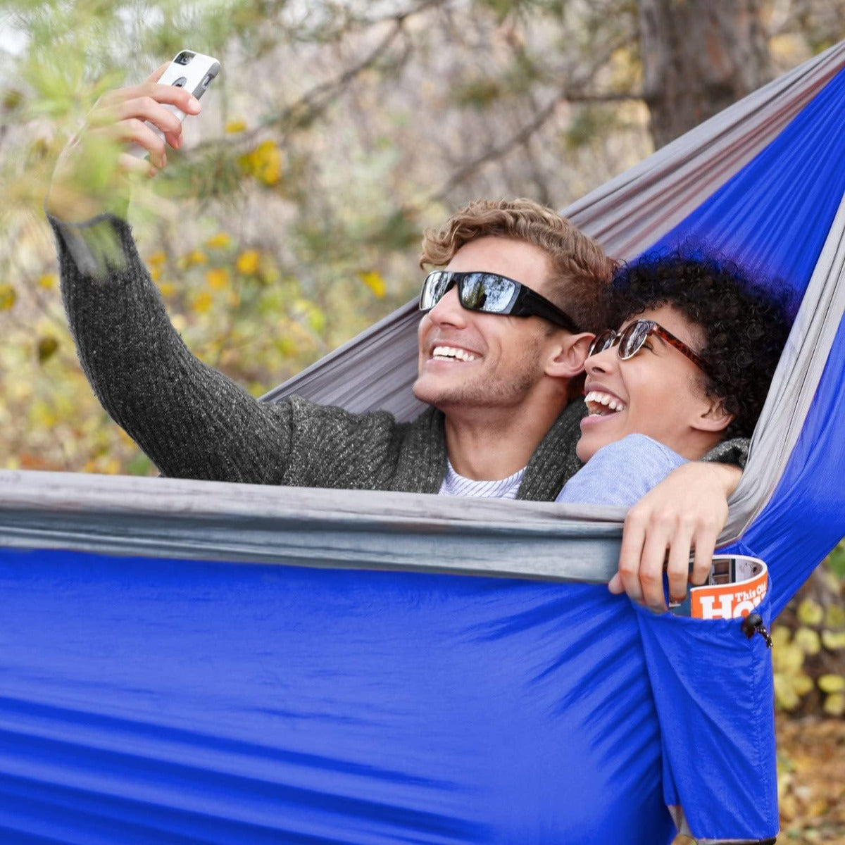 Buy Double Parachute Hammock - Blue/Grey | Yallatoys.com