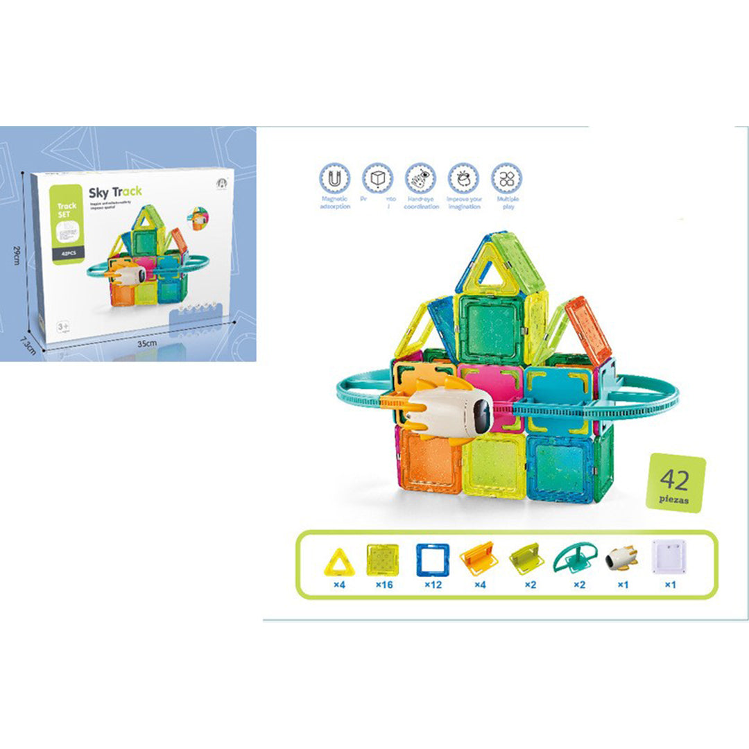 Buy Magnetic Track Set Tiles Set 42pcs | Yallatoys.com