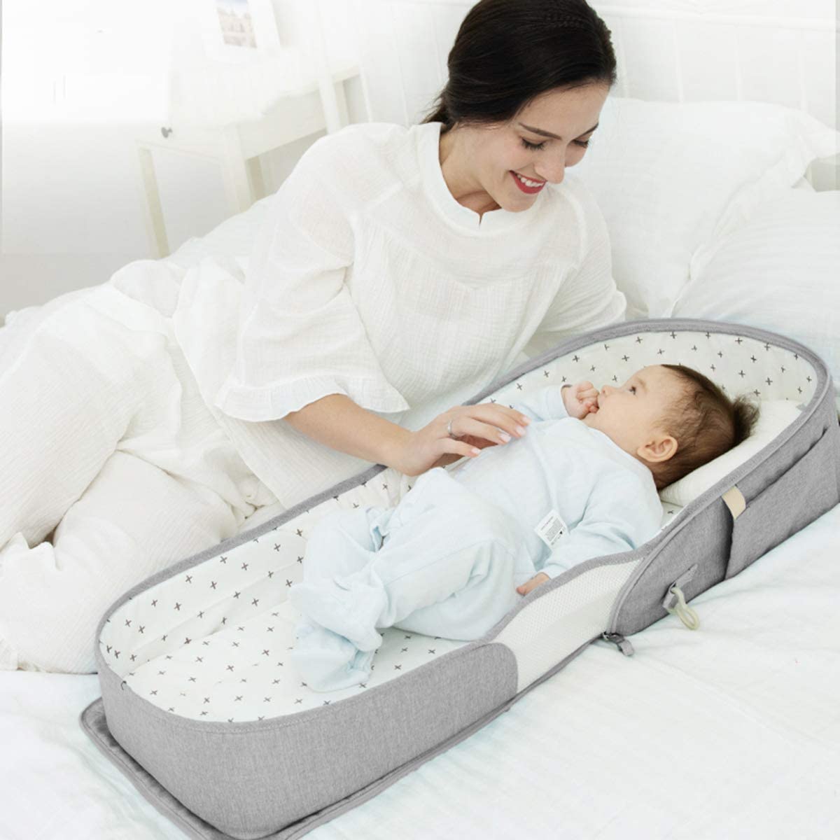 Sunveno  Portable Baby Bed & Bag  Grey Sunveno Yallatoys