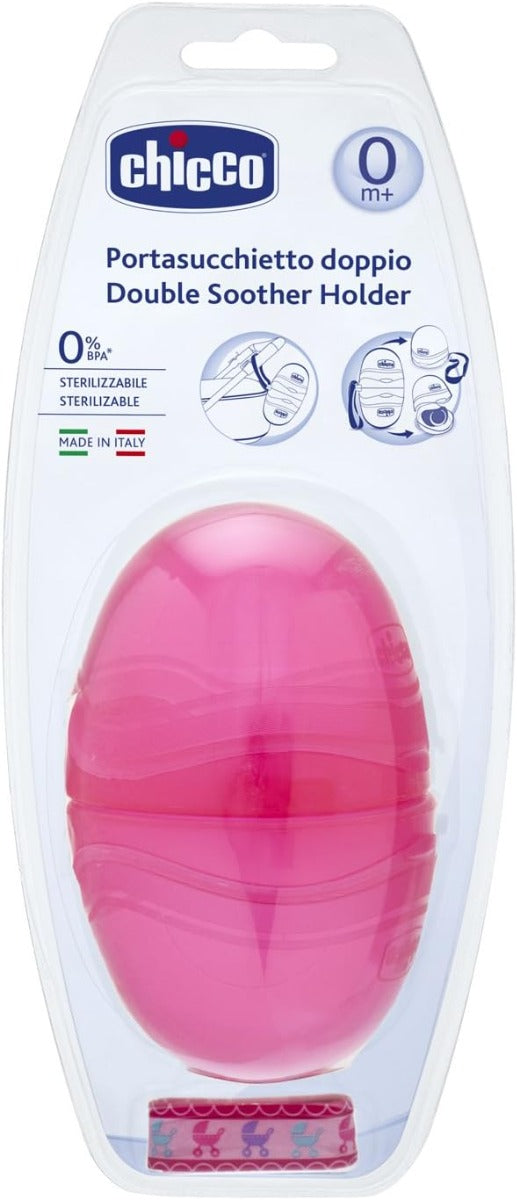 Chicco Double Soother Holder - Pink Chicco Yallatoys