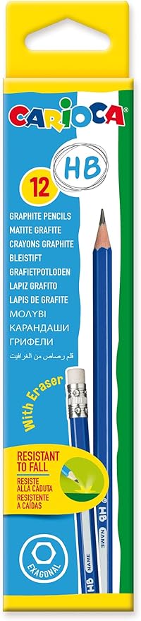 Buy Carioca Graphite Pencils HB With Eraser 12pcs | Yallatoys.com