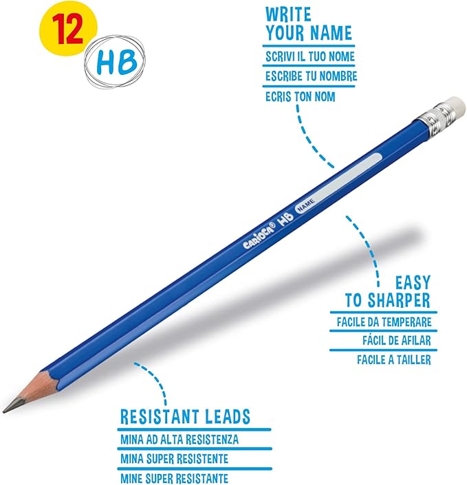 Buy Carioca Graphite Pencils HB With Eraser 12pcs | Yallatoys.com