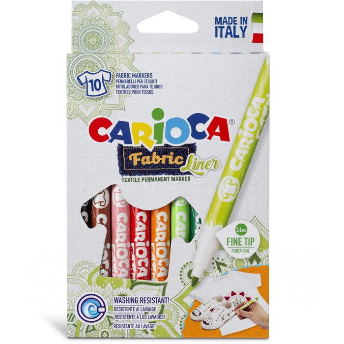Buy Carioca Fabric Marker Felt Pen Magic Erasable 10pcs | Yallatoys.com