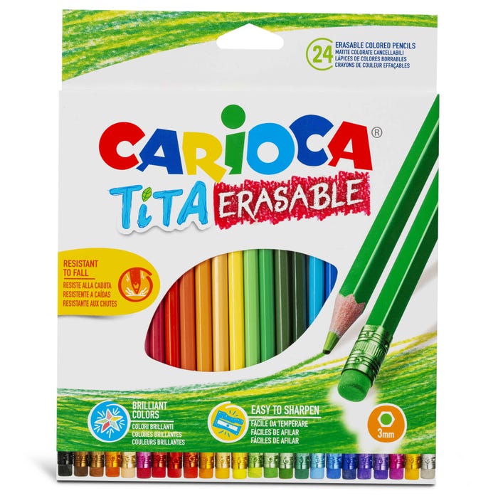 Buy Carioca Tita Erasable Coloured Pencil 24pcs | Yallatoys.com
