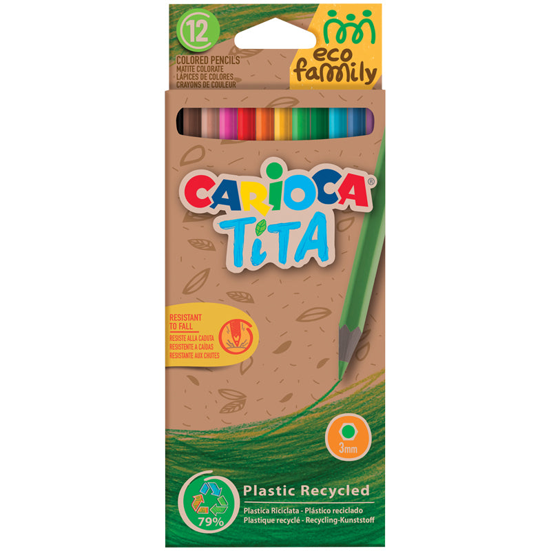 Buy Carioca Ecofamily Pencil Crayons 12pcs | Yallatoys.com