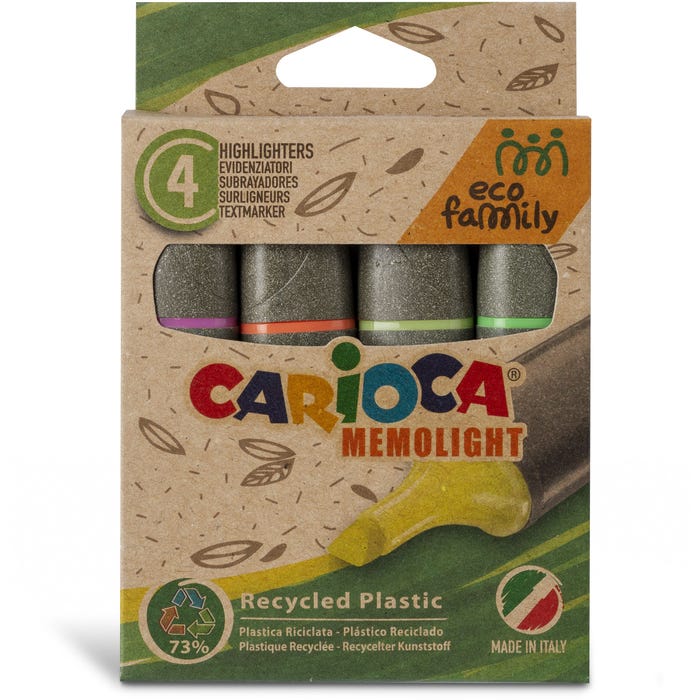 Buy Carioca Eco Family Highlighter Standard 4pcs (Sold Separately Subject To Availability) | Yallatoys.com