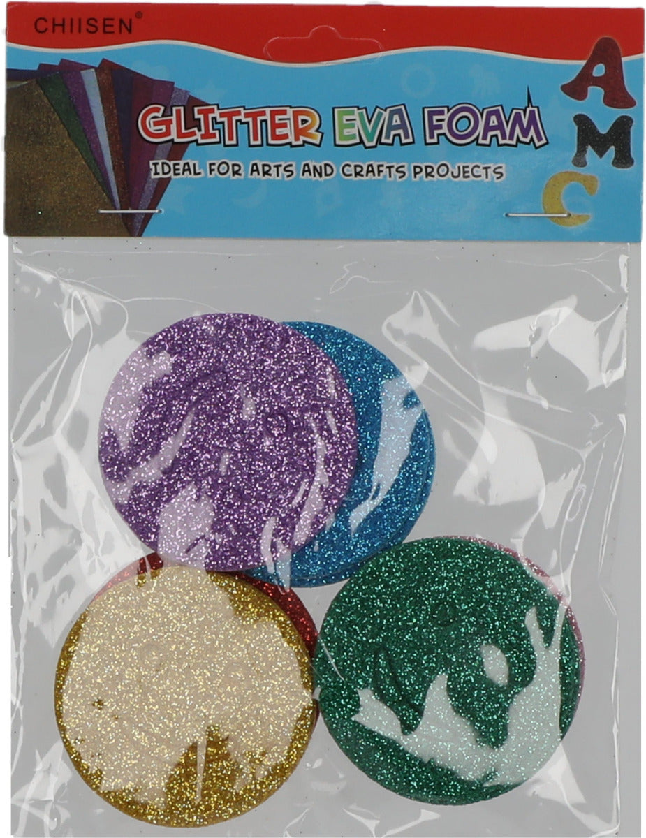Buy Chiisen Glitter Eva Foam Different Shapes Stickers DIY | Yallatoys.com