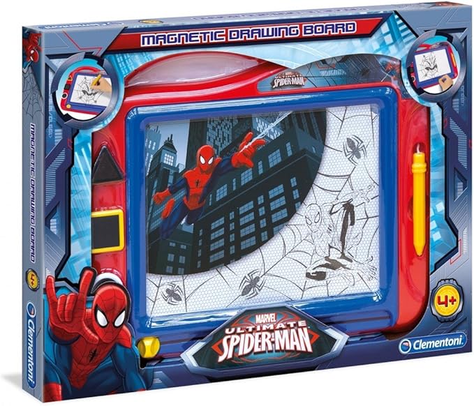 Buy Clementoni Spiderman Magnetic Drawing Painting Board Erase & Reusable with 3 Stencils | Yallatoys.com