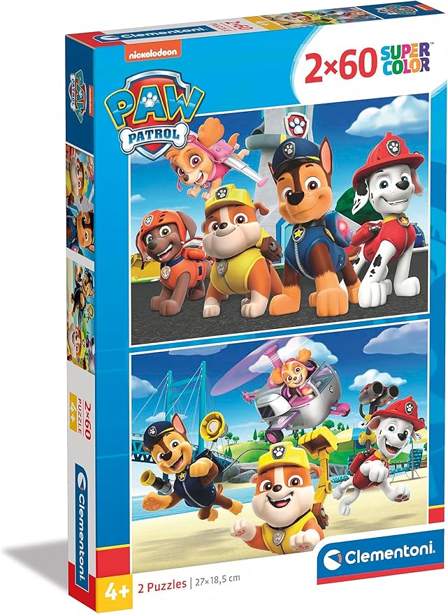 Buy Clementoni Supercolor Puzzle Paw Patrol 2x60 Pieces | Yallatoys.com