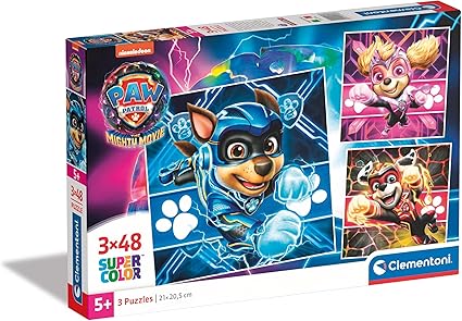 Buy Clementoni Supercolor Puzzle Paw Patrol The Mighty Movie 3x48pcs | Yallatoys.com