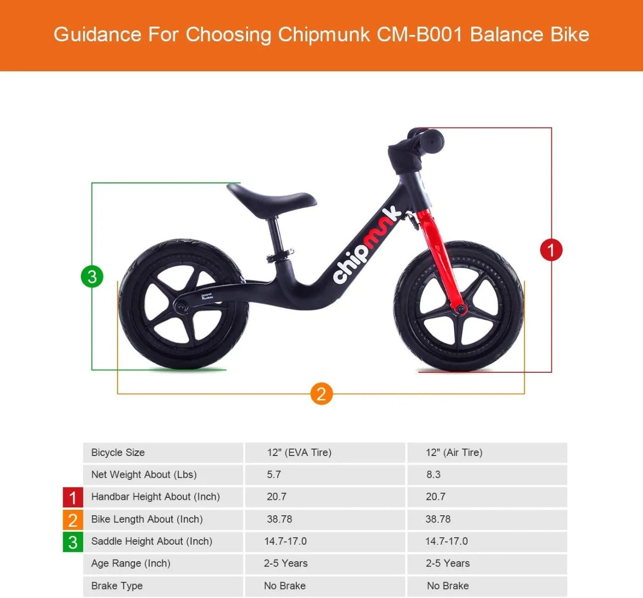 Buy CHIPMUNK BALANCING BIKES 12  RED | Yallatoys.com