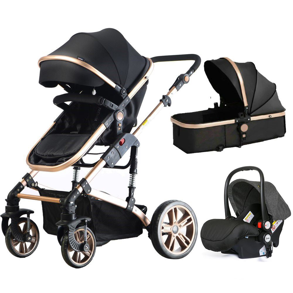 Teknum 3 In 1 Pram Stroller Story-Black + Infant Car Seat Teknum Yallatoys
